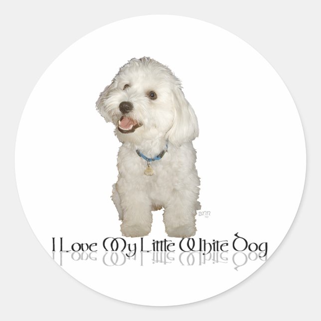 Ich Liebe mein kleiner weißer Hund - Havanese Runder Aufkleber (Vorderseite)