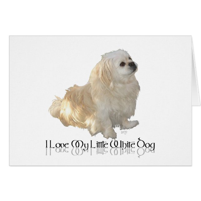 Ich Liebe mein kleiner weißer Hund - Pekingese ! (Vorderseite (Horizontal))