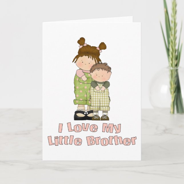 Ich Liebe mein kleines Bruder Mädchen und Junge Karte (Vorderseite)