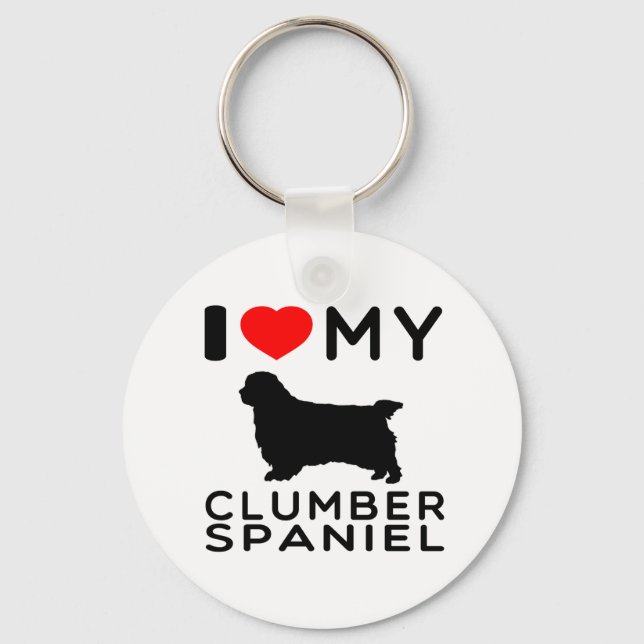 Ich Liebe mein Klumber Spaniel. Schlüsselanhänger (Vorderseite)