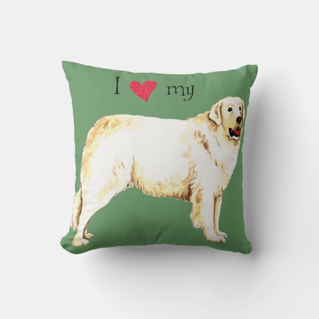 Ich Liebe mein Kuvasz Kissen (Vorderseite)