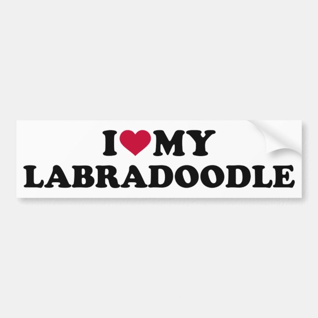 Ich Liebe mein Labradoodle Autoaufkleber (Vorne)
