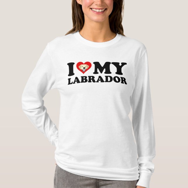 Ich Liebe Mein Labrador Gelbe Labrador T-Shirt (Vorderseite)