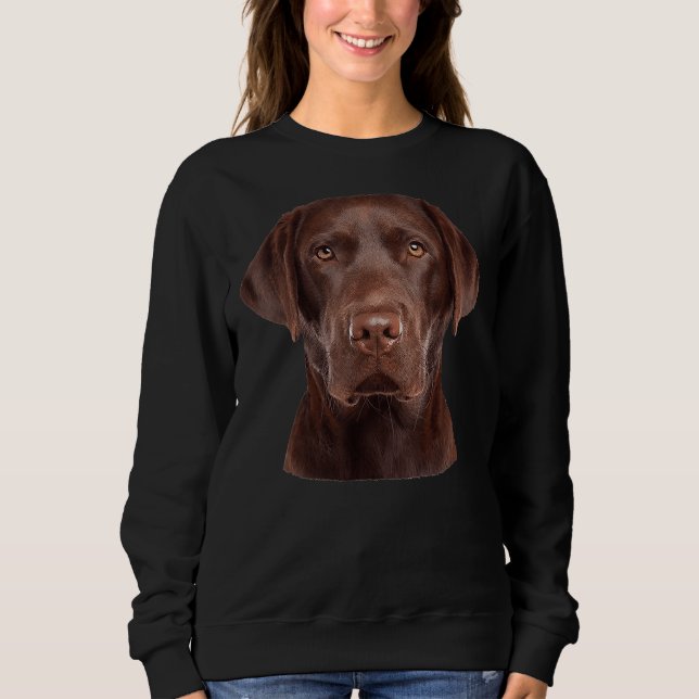 Ich Liebe mein Labrador Gesicht Mein SchokoladenLa Sweatshirt (Vorderseite)