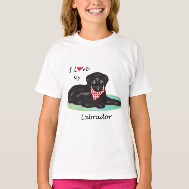 Ich Liebe mein Labrador T-Shirt (Vorderseite)