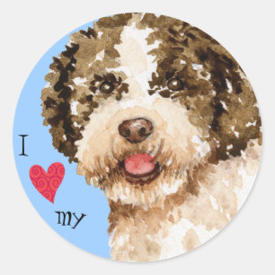 Ich Liebe mein Lagotto Runder Aufkleber
