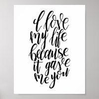 Ich Liebe mein Leben, weil es mir Poster gegeben h