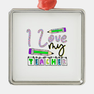 Ich Liebe mein Lehrer Ornament Aus Metall