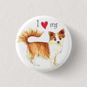 Ich Liebe mein Long Coat Chihuahua Button