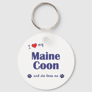 Ich Liebe mein Maine Coon (Weibliche Katze) Schlüsselanhänger