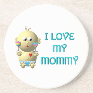 Ich Liebe mein Mami Bouncing Baby mit Herz & Klamm Untersetzer