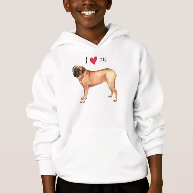 Ich Liebe mein Mastiff Hoodie (Vorderseite)