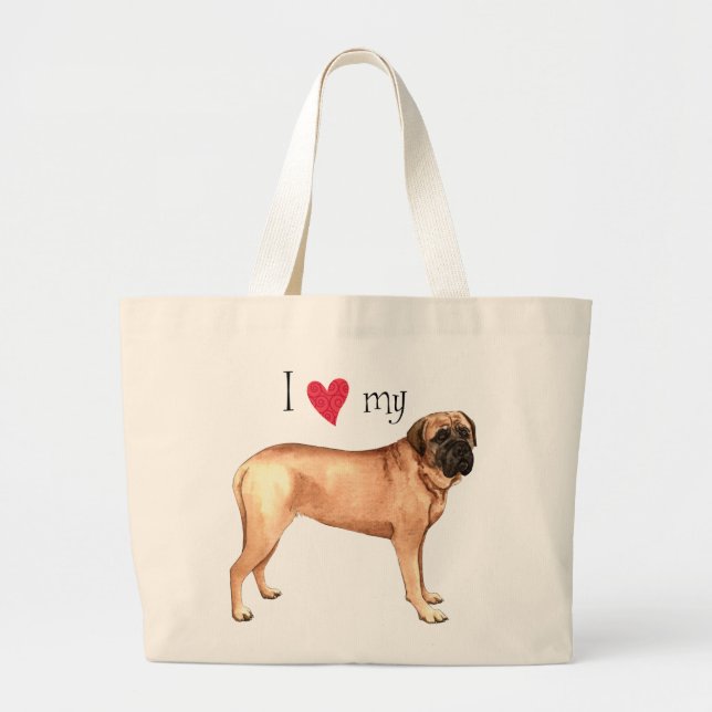 Ich Liebe mein Mastiff Jumbo Stoffbeutel (Vorne)
