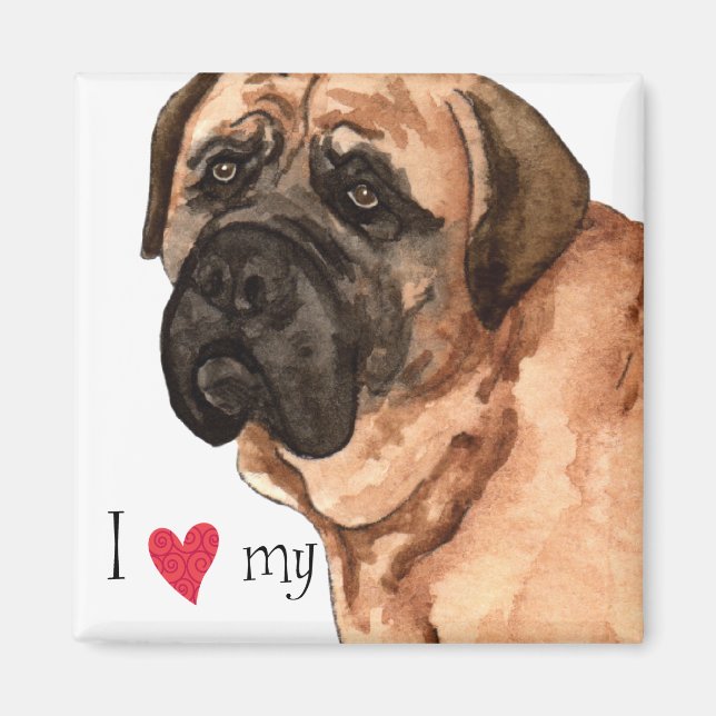 Ich Liebe mein Mastiff Magnet (Vorne)