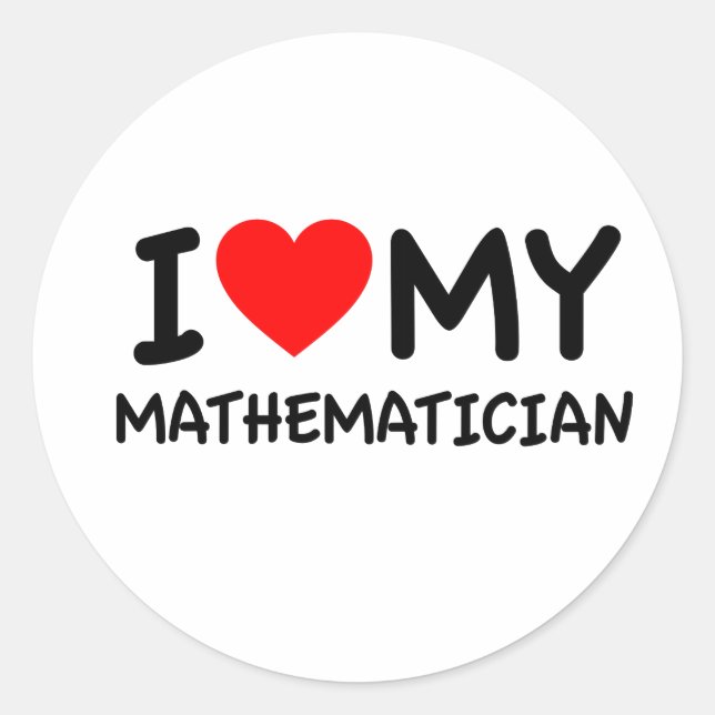 Ich Liebe mein Mathematiker Runder Aufkleber (Vorderseite)
