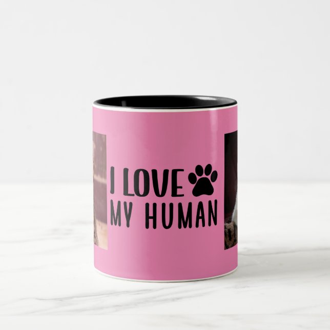 Ich Liebe mein Mensch Zweifarbige Tasse (Mittel)
