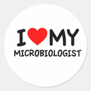 Ich Liebe mein Mikrobiologe Runder Aufkleber