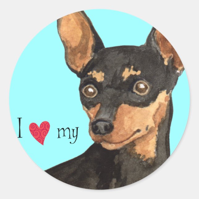 Ich Liebe mein Min-Button Runder Aufkleber (Vorderseite)