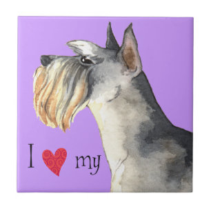 Ich Liebe mein Miniaturschnauzer Fliese