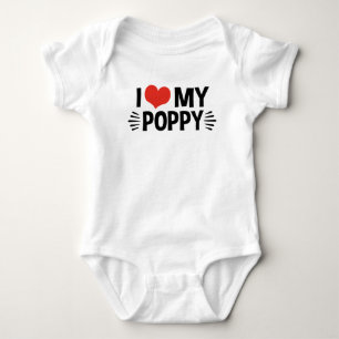Ich Liebe mein Mohn Baby Strampler