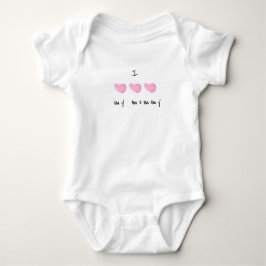 Ich Liebe mein MOMY PInk Herzstück individuell Baby Strampler