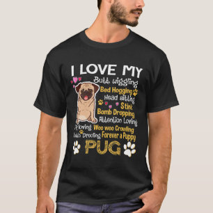 Ich Liebe mein Mops Dog Freund Funny Quote T-Shirt