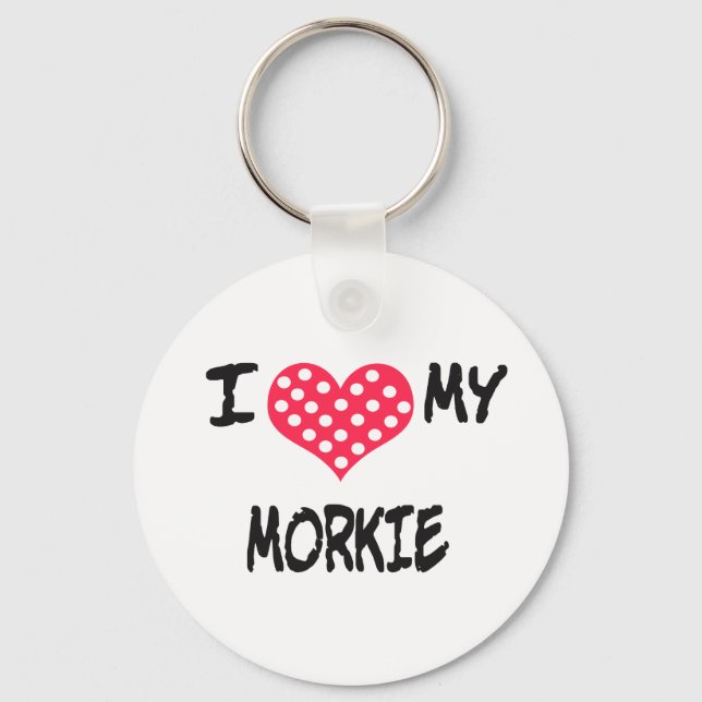 Ich Liebe mein Morkie Schlüsselanhänger (Vorderseite)