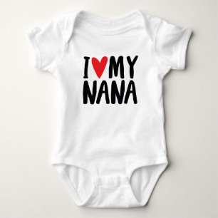 Ich Liebe mein Nana-Handgezeichnetes Design Baby Strampler