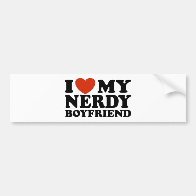 Ich Liebe mein Nerdy Boyfriend Autoaufkleber (Vorne)