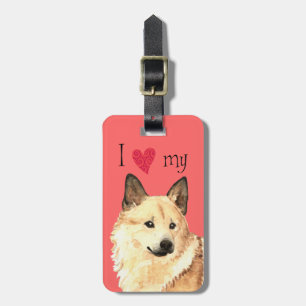 Ich Liebe mein norwegisches Buhund Gepäckanhänger