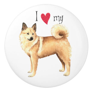 Ich Liebe mein norwegisches Buhund Keramikknauf