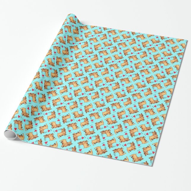 Ich Liebe mein Norwich Terrier Geschenkpapier (Ungerollt)