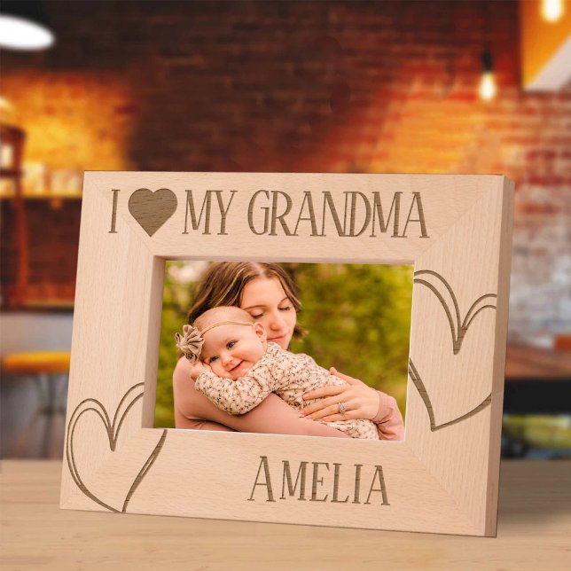 Ich Liebe mein Oma Birthday Bild Geätzte Rahmen (I Love my Grandma Birthday picture frame Engraved Frames)