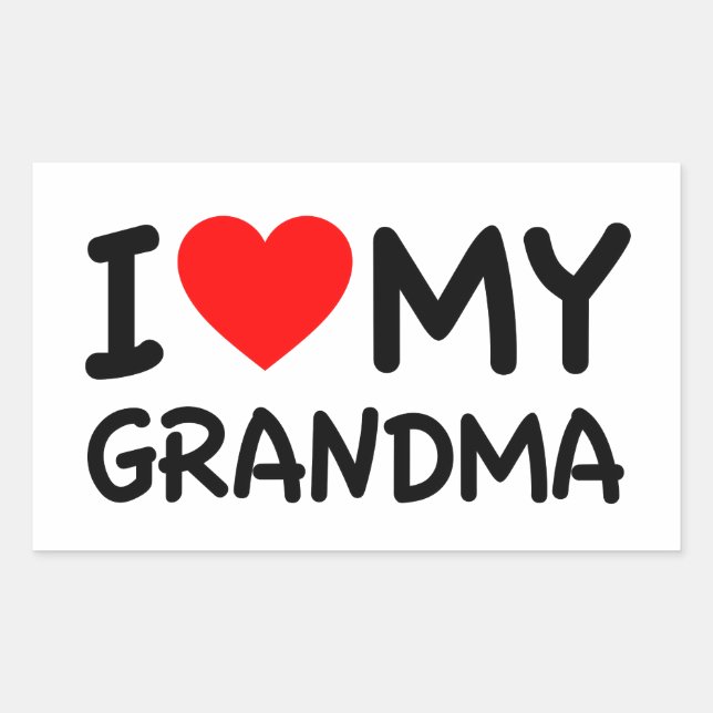 Ich Liebe mein Oma Rechteckiger Aufkleber (Vorderseite)