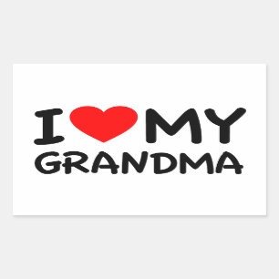 Ich Liebe mein Oma Rechteckiger Aufkleber