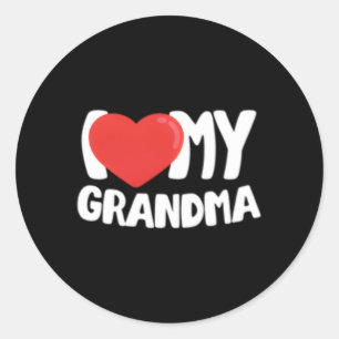 Ich Liebe mein Oma Runder Aufkleber
