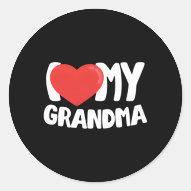 Ich Liebe mein Oma Runder Aufkleber (Vorderseite)