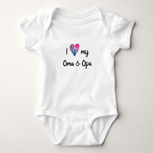 Ich Liebe mein Oma und Opa Baby Bodysuit Strampler