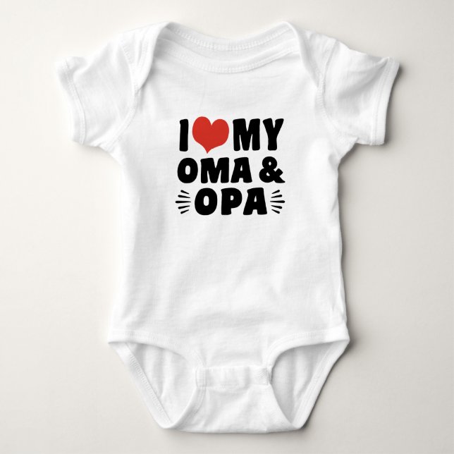 Ich Liebe mein Oma und Opa Baby Strampler (Vorderseite)