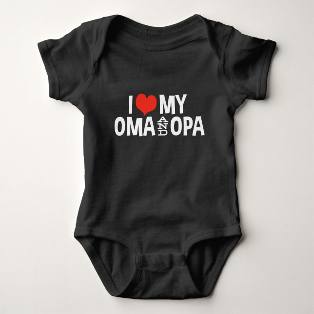 Ich Liebe mein Oma und Opa Baby Strampler (Vorderseite)