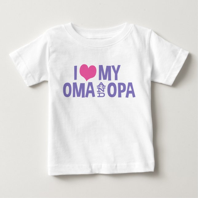 Ich Liebe mein Oma und Opa Baby T - Shirt (Vorderseite)