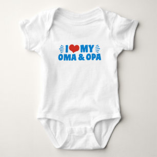Ich Liebe mein Oma und Opa Schnuller Baby Strampler