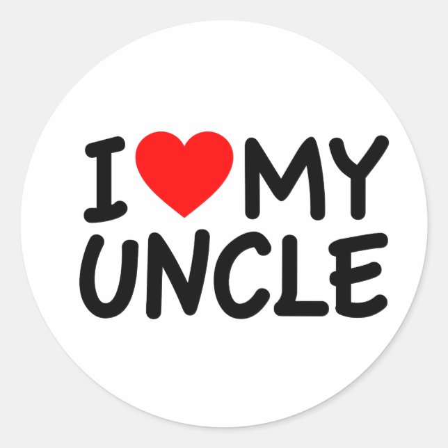Ich Liebe mein Onkel Runder Aufkleber (Vorderseite)