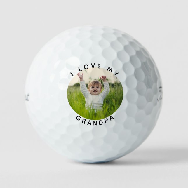 Ich liebe mein Opa Enkelkind Foto Titleist Golfball (Vorderseite)