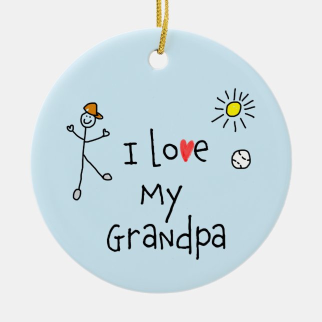 Ich Liebe mein Opa-Foto Keramik Ornament (Vorne)