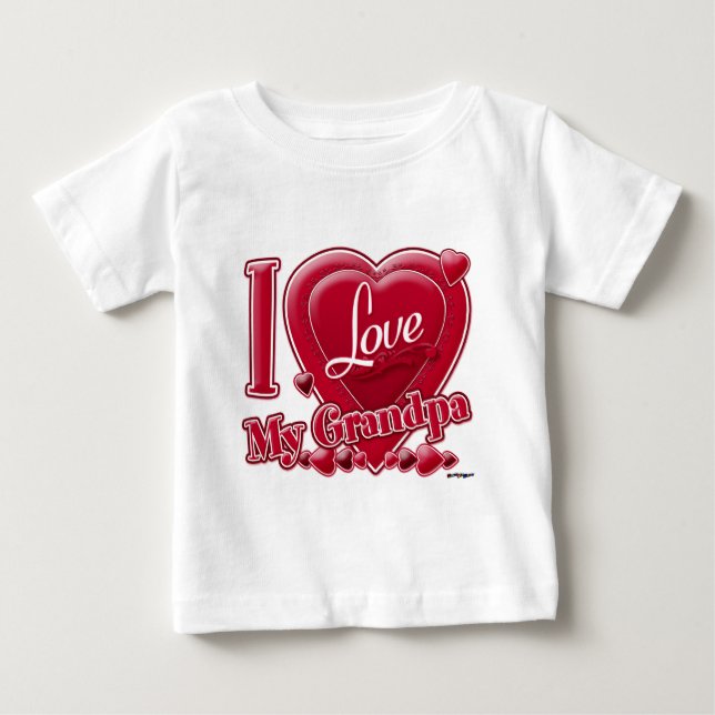 Ich Liebe mein Opa rot - Herz Baby T-shirt (Vorderseite)