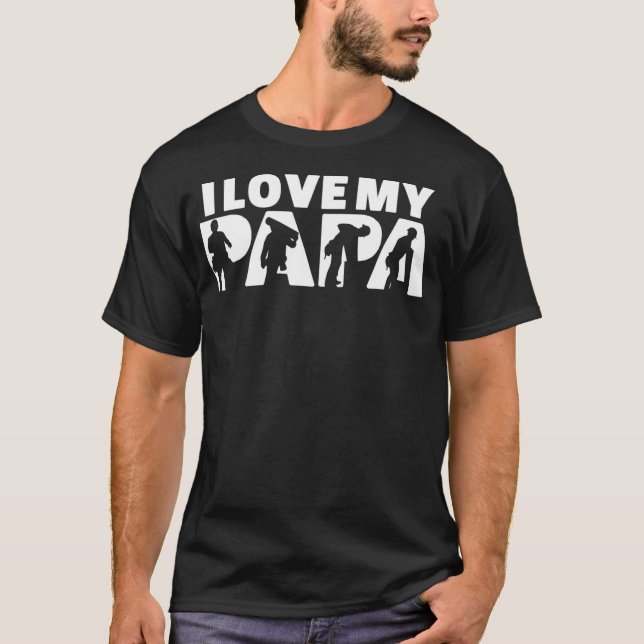 Ich Liebe mein Papa Roofer Bester Vater je T-Shirt (Vorderseite)