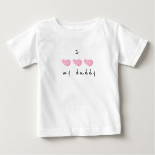 Ich Liebe mein Papa-Rosa-Herz Baby T-shirt