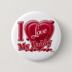 Ich Liebe Mein Papa rot - Herz Button