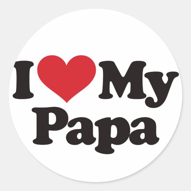 Ich Liebe Mein Papa Runder Aufkleber (Vorderseite)